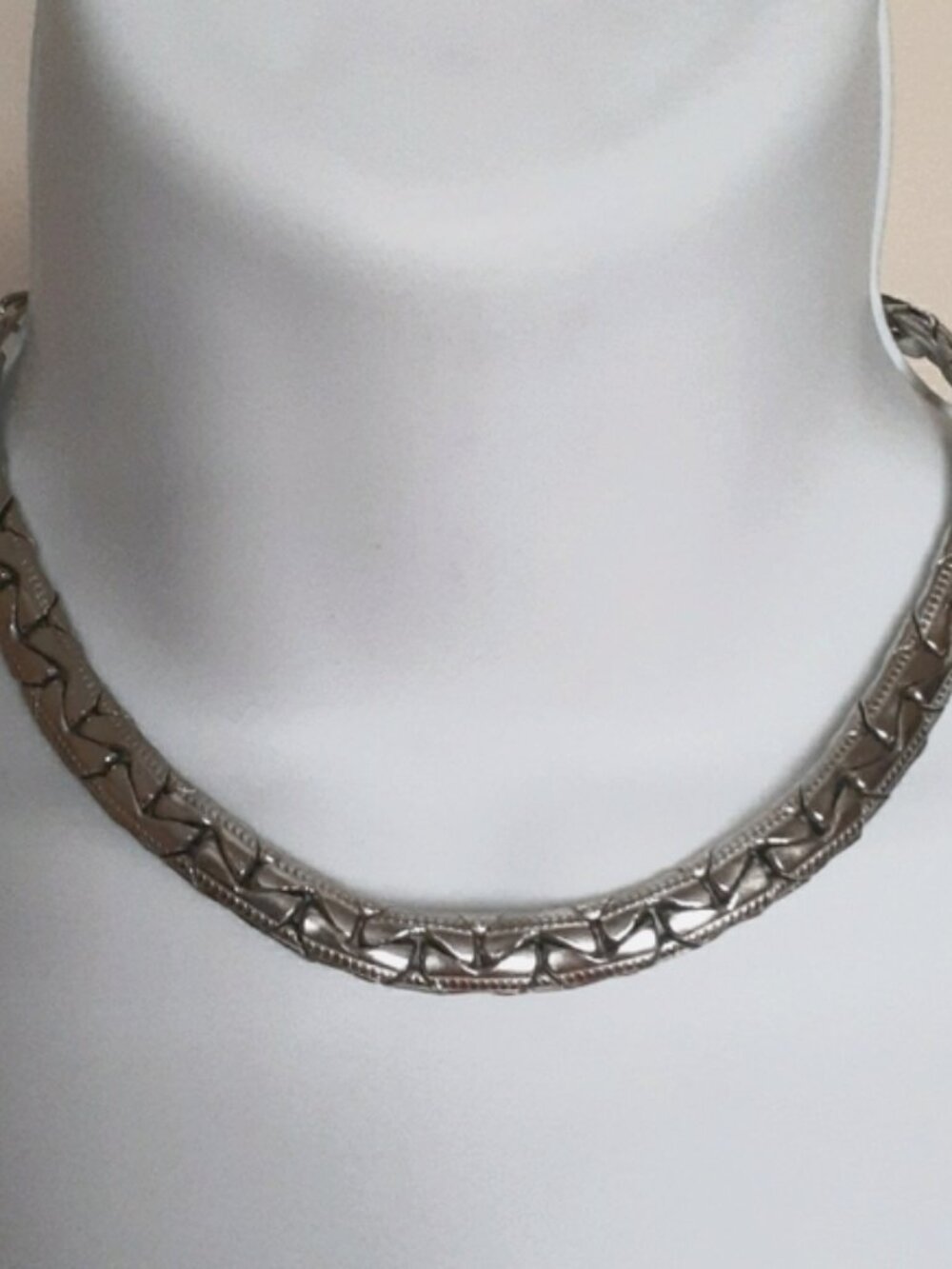 Vintage Silver Chunky Chain Choker Necklace